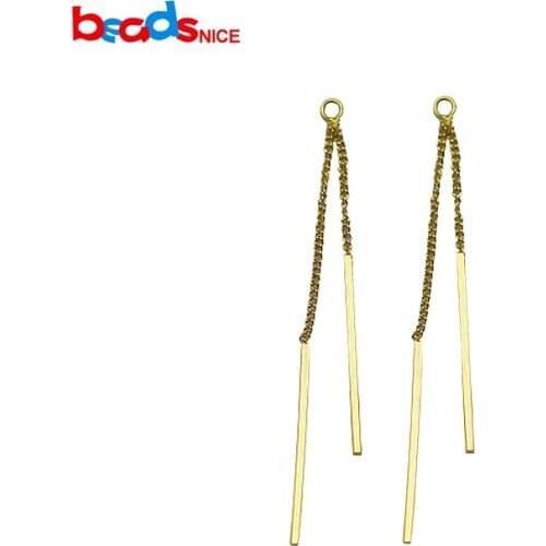 Beadsnice 925 Sterling Silver Threader Earring with Ring Chain Earrings Diy Earring Finding ID37538/37539/37540