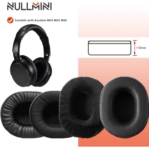 NullMini Replacement Earpads for Ausdom M04 M05 M06 Headphones Leather Sleeve Earphone Earmuff