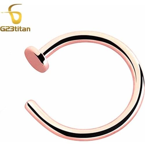 G23titan Rose Gold Color Nose Hoop Fake Piercing Nose Clips On the Nose G23 Titanium Ring Men Women Nose Body Jewelry
