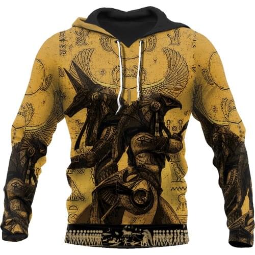Anubis Ancient Egypt Tattoo 3D All Over Printed Hoodie For Men And Women Casual Streetwear Pullover Casual Funny Hoodies A-520