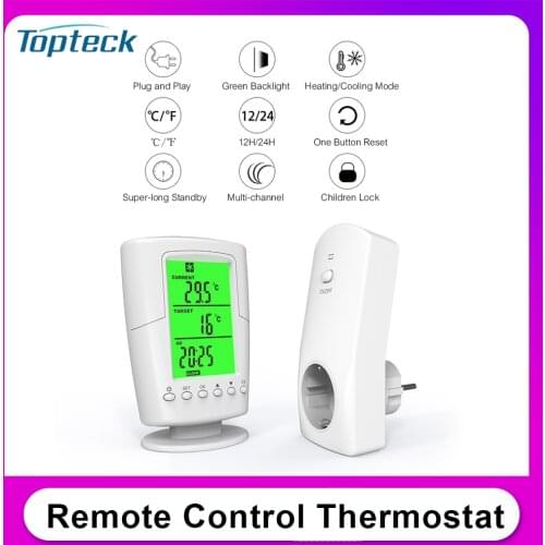 Smart Programmable Wireless Remote Thermostat + Plug in Socket Heating Cooling Program Temperature Controller 16A 13A 15A