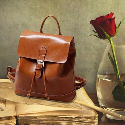 Vintage Genuine Leather Luxury Backpack Designer Shoulder Bags For Women Back Pack School Bags For Teenage Girl Mochila Feminina