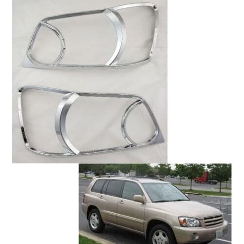 High quality plating headlights decorative frame headlights protection sequins for Toyota Highlander Kluger 2003 2005 2006 2007