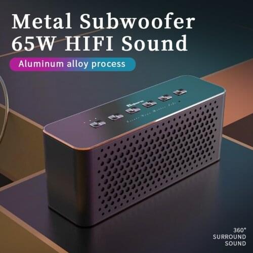 T3 high-power 65W metal wireless bluetooth speaker portable outdoor subwoofer TWS stereo bass music center column hands-free