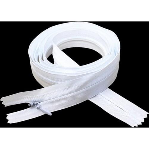 XUNZHE 20pcs 3# 16/18/20/25/30/35/40/50/55/60/70/80cm white Closed End Nylon Coil Zippers tailor Sewing Craft DIY zipper lock