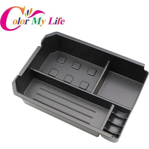 Color My Life Car Armrest Storage Box Glove Box Tray Storage Box Accessories For RAV4 RAV 4 2013 2014 2015 Car Styling