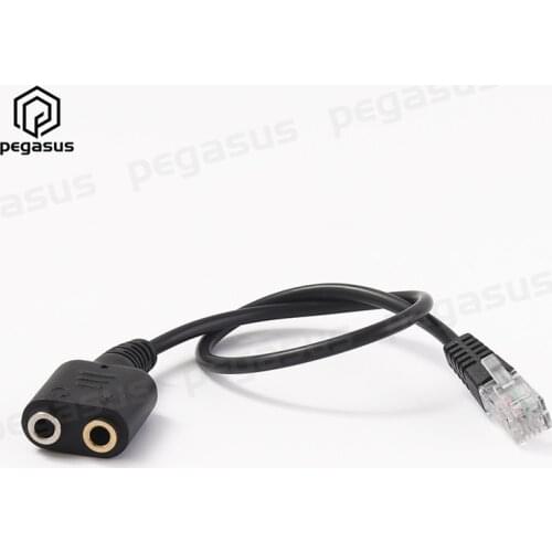 0.3 Meter Dual 3.5mm to RJ9 Crystal Head Male to Female Headphone Converter