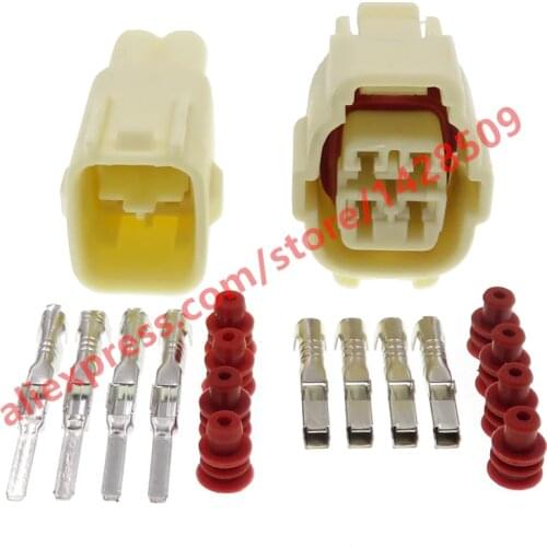 5 Sets 4 Pin Female Male Socket 7283-7040-10 Rear Oxygen Sensor Wiring Harness Connector With Pins 7282-7040-10