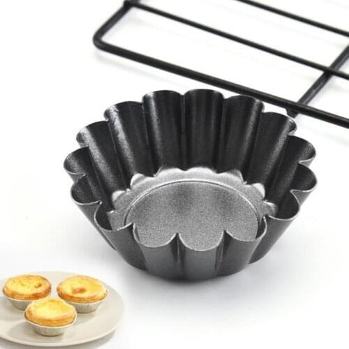 100pcs Non-stick Carbon Steel Mini Tart Pans Cupcake Reusable Egg Tart Tartlet Baking Mold Muffin Cup NO253