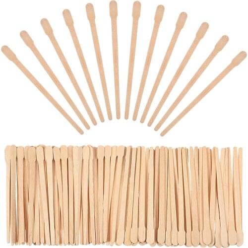 100pcs New Disposable Wooden Waxing Stick Spatulas Wax Applicator Quality Wood Sticks For Hair Eyebrow Removal Body Beauty Tool