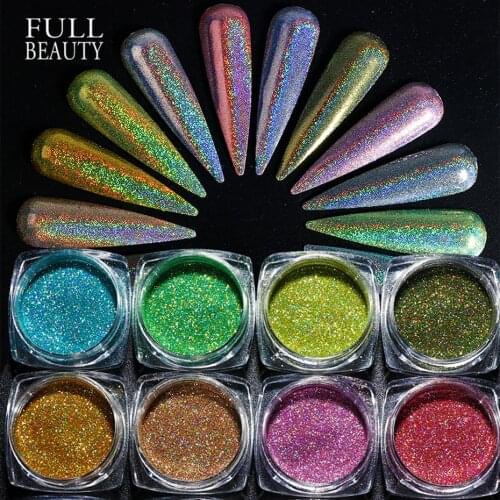 12Box Mix Laser Glitter Nail Powder Holographic Gradient Glitter Dipping Paillette Decor Sequins Dazzling Nail Art Dust CH1028-2