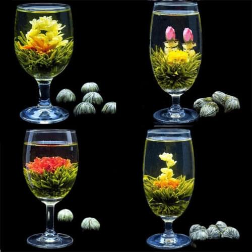 16 Pieces Blooming Tea 2020 Different Flower Handmade Flower Tea Chinese Flowering Balls Herbal Crafts Flowers Gift Packing