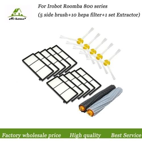 1x Tangle-Free Debris Extractor Set & Side Brushes & Hepa Filter For iRobot Roomba 800 series 870 880 980 Vacuum Cleaning Robots