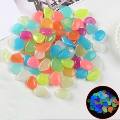 20/30/50pcs Fish Tank Decorative Aquarium Ornaments Stones Glow In The Dark Luminous Pebbles Stones For Garden Ornament