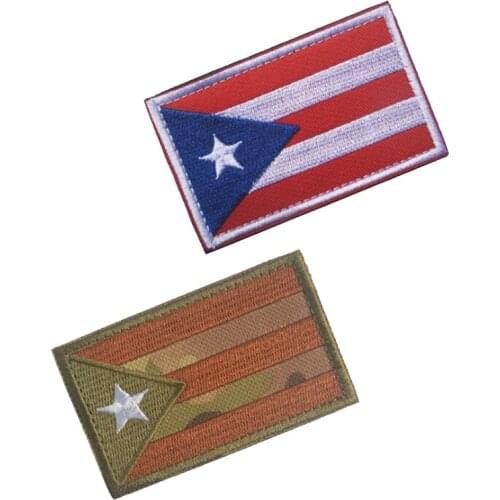 3D Embroidered Armband South America Flag Puerto Rico Morale Badge Clothing Backpack Hat Outdoor Sports Decoration Patch