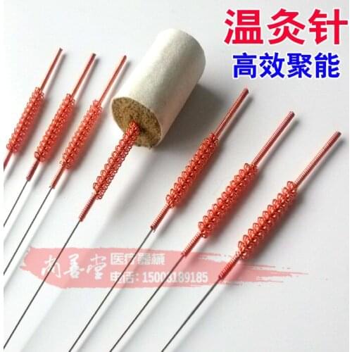 5pcs 0.4/0.6/0.8mm Acupuncture Needle Warming therapy Moxibustion massage Long Handle Needle can use moxa SZ