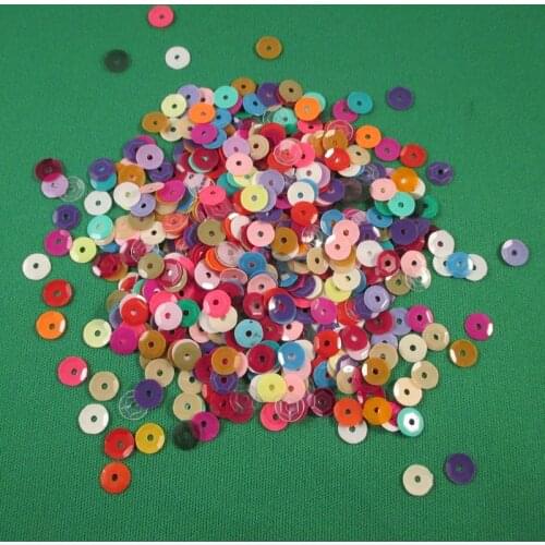 5000 PCS About 80g 6 mm Round stick nails colorful shiny PVC sequins costume jewelry DIY accessories 011002009