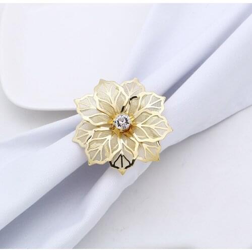 6pcs Napkin Rings Wedding Banquet Party Table Decoration Gold Silvery Napkin Rings Holder Napkin Loop Cloth Ring Party Supplies