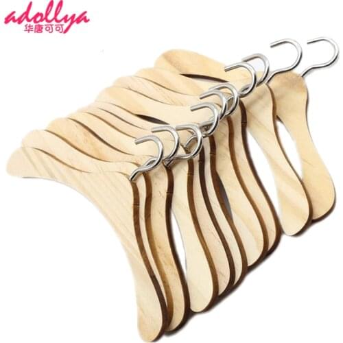 Adollya Doll Accessories Clothing Hanger 5pcs/set BJD Doll Clothes Dress Hanger for Wardrobe Bedroom Wood Dollhouse Furniture