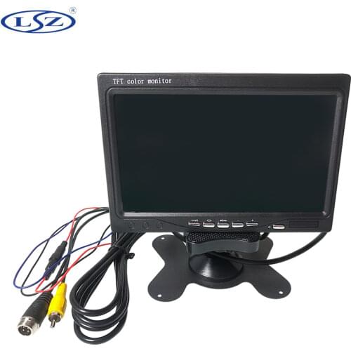 Car 7 inch 4 split display 4 channel video input monitor Family bus truck monitor display