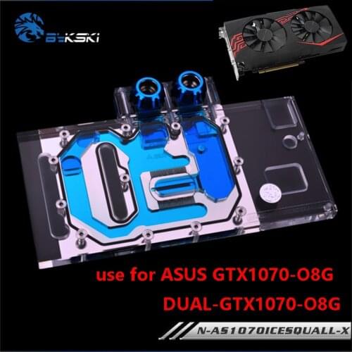 BYKSKI Water Block use for ASUS GTX1070-O8G-SI/GAMING /GTX 1060 Dual RGB Light/Full Cover Graphics Card Copper Radiator Block