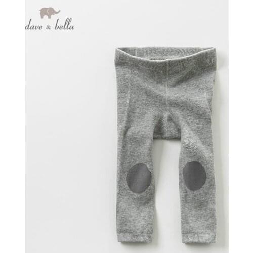 DB10546 dave bella spring baby girls pants children full length kids pants leggings infant toddler trousers