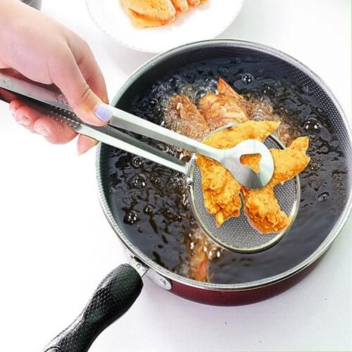 Stainless steel filter colander, barbecue food tongs, frying skimmer, salad strainer, cooking tools, kitchen accessories