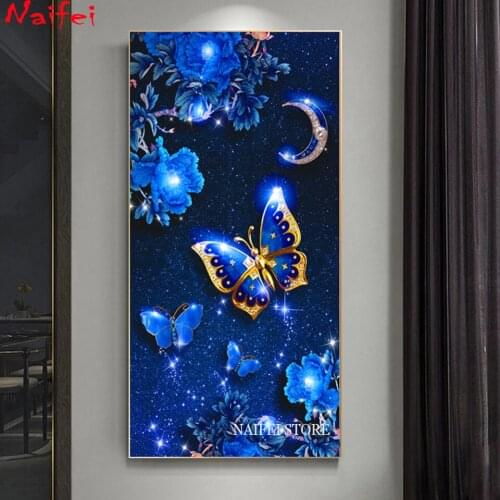 Fluorescent Shiny Butterfly diamond painting picture rhinestone of embroidery diamond mosaic 5d cross stitch decoration home
