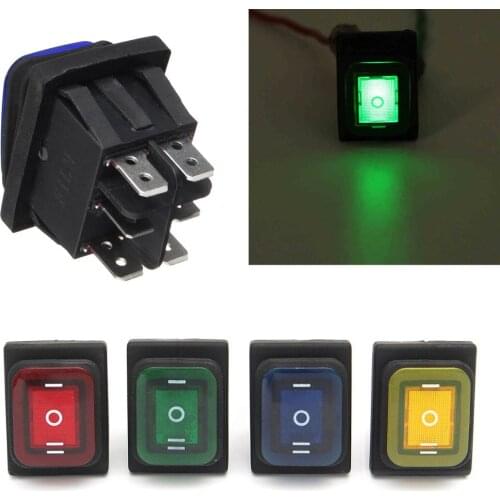 JX-LCLYL 1pc Car Boat On-Off-On 6 Pin 12V LED Light Rocker Toggle Switch Waterproof