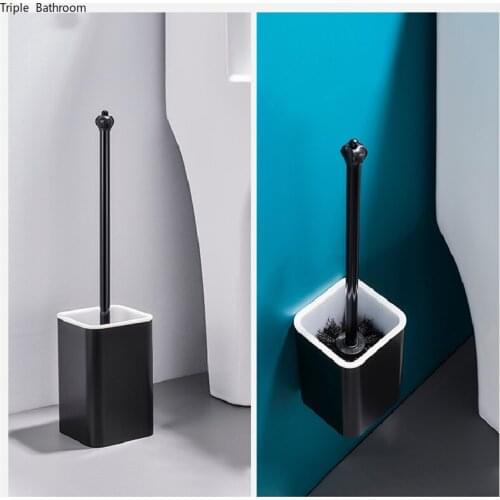 Creative Wall-mounted Floor-standing Toilet Brush Holder Soft Fur Practical Cleaning Brushes Home Bath Bathroom WC Accessories