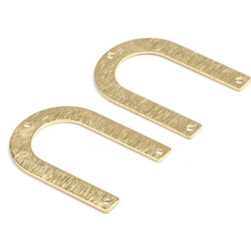 Brass Geometry Charms,Earring Findings, U Shape Pendant,Raw Brass Pendant,Connectors With 3 Holes,Jewelry Supplie,28x20mm-RB1312