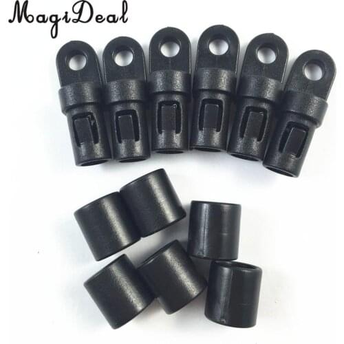 MagiDeal Hot Universal 6Pcs/Lot Black B Shape Bungee Hooks Cord Snaps Accessory for Kayak Canoe Rowing Boat Dinghy Water Sport