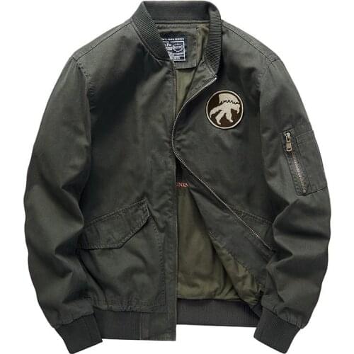 Mcikkny Fashion Men Flight Bomber Jackets Spring Autumn Cargo Outwear Coats For Male Top Clothing Size M-4XL