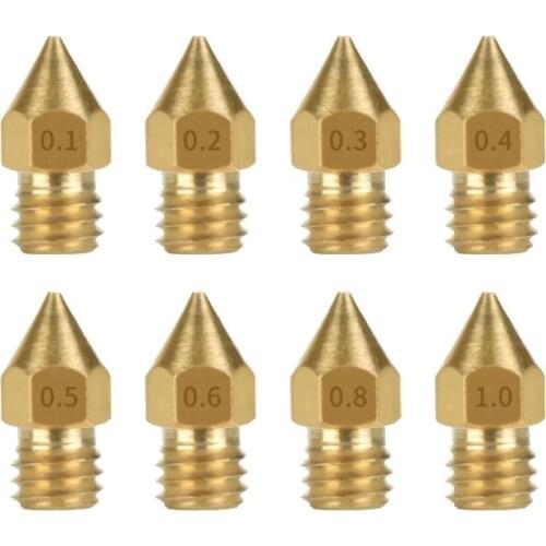 HotXYZ MK8 Nozzles 3D Print Extruder Brass Nozzles for Ender 3 Ender 5 Anet A8 Makerbot Creality CR-10 3D Printer Accessories