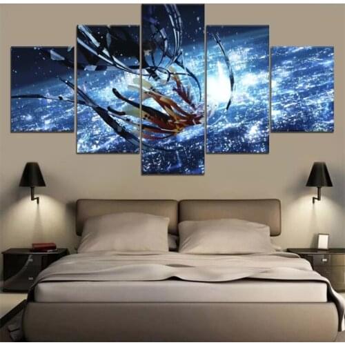 Wall Art Decor Guilty Crown Anime Poster 5 Panels Modular Picture Hd Print Painting Home Decorative Living Room Canvas Painting
