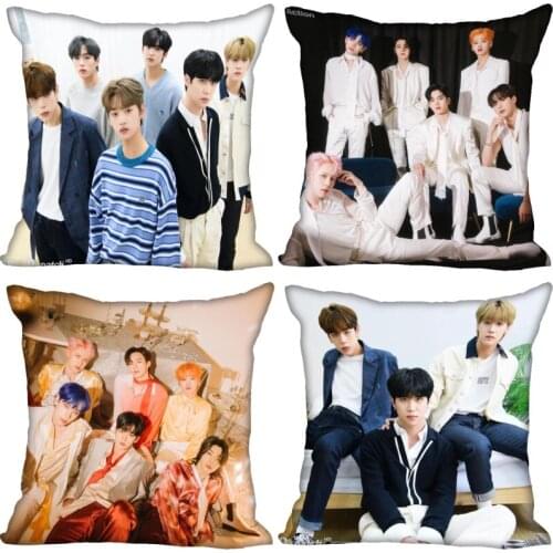 New WEi KPOP Pillow Case For Home Decorative Silk Pillows Cover Invisible Zippered Throw PillowCases 40X40,45X45cm 0622