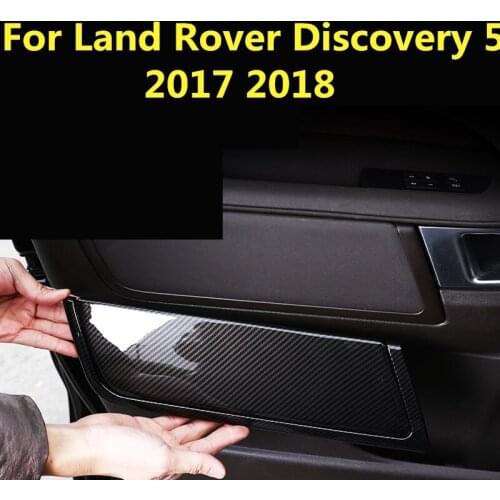 Carbon Fiber Door trim panel interior door panel decoration stickers piano black For Land Rover Discovery 5 2017 2018