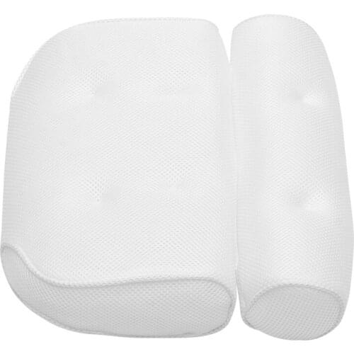 3D Mesh Bath Pillow Soft Waterproof SPA Headrest Bathtub Pillow With Backrest Suction Cup Neck Cushion Bathroom Accessories