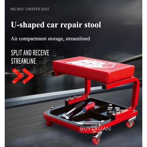 Auto Repair Work Stool Repair Stool With Work Disk Repair Stool Auto Repair Hardware Tools U-shaped Work Stool Mobile Stool