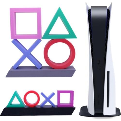 PS5 3D Smart Lamp Icon Lights for PS5 Gamer Kits Glows Desktop Furnishing Articles Sound Reactive Accessories for PS5 Customized
