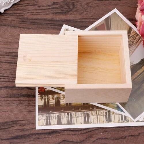 Handmade Jewelry Storage Box Wood Plain Candy Case Ring Organizer Crafts Case