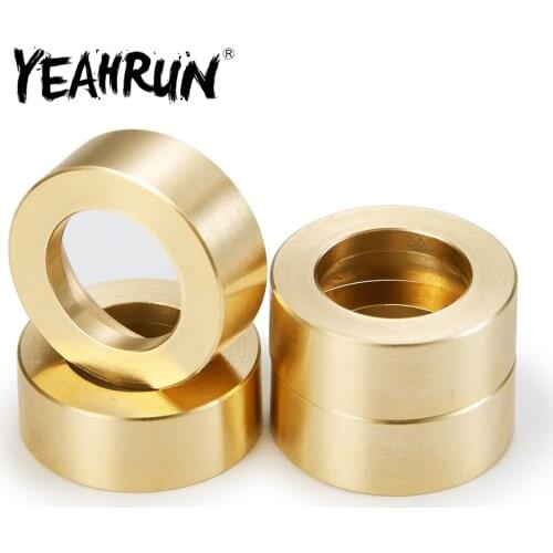 YEAHRUN 4Pcs 1/24 RC Car Brass Counterweight Balance Wheel Hub Weights for Axial SCX24 90081 Upgrade Spare Parts Accessories