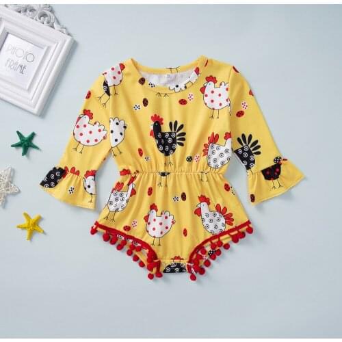 YOYOSHOW Summer & Autumn new girls' jumpsuit comfortable & fashion girls' long sleeves jumpsuit 0-2 years old girls' bodysuit