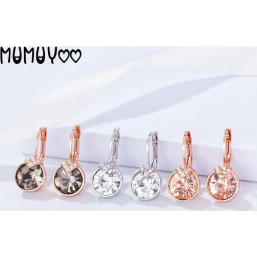 Hot sale high quality new fashion Bella V-shaped perforated round multi-color earrings earrings earrings jewelry