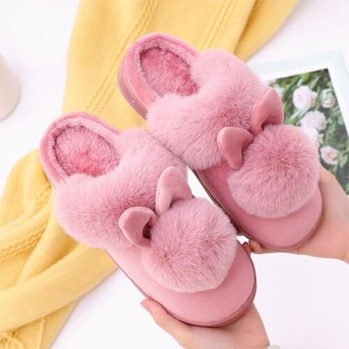 Winter Womens Indoor Shoes Cotton Cartoon Slippers Warm Home Shoes Women Cute Slippers Plus Size