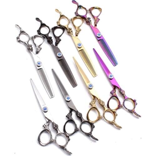 1Pair 9004# 5.5" 16cm JP 440C Customized Logo Hairdressers Scissors Cutting Shears Thinning Scissors Professional Hair Scissors