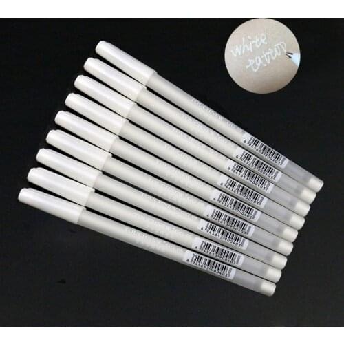 10pcs White Eyebrow Marker Pen Tattoo Accessories Microblading Tattoo Surgical Skin Marker Pen for Permanent Make up Supplies