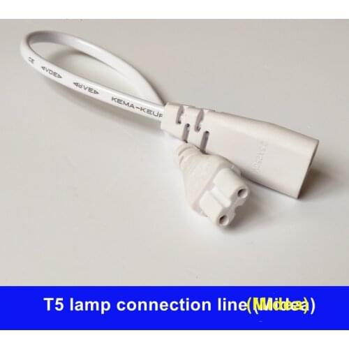 10pcs/lot T5LED Lamp Double-ended Connecting Wire 2-core Male-female Butt Joint 2-hole Plug 8-word Corner Extension Power Cord