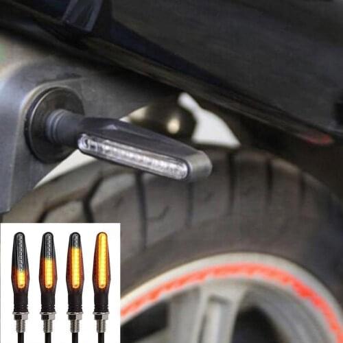 2PCS LED Motorcycle Turn Signals Light Tail Flasher Lights Bendable Water Flashing IP68 Flowing Blinker Motorcycle F1L7