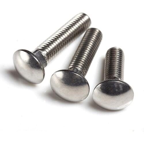 304 Stainless Steel Carriage Bolts Round Head Square Neck Screws Bolts GB12 Length 30mm M3 M4